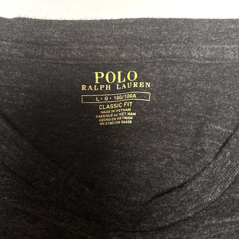 Polo Ralph Lauren Classic Fit Heather Charcoal Gray Long Sleeve T Shirt Men’s L - Picture 3 of 9